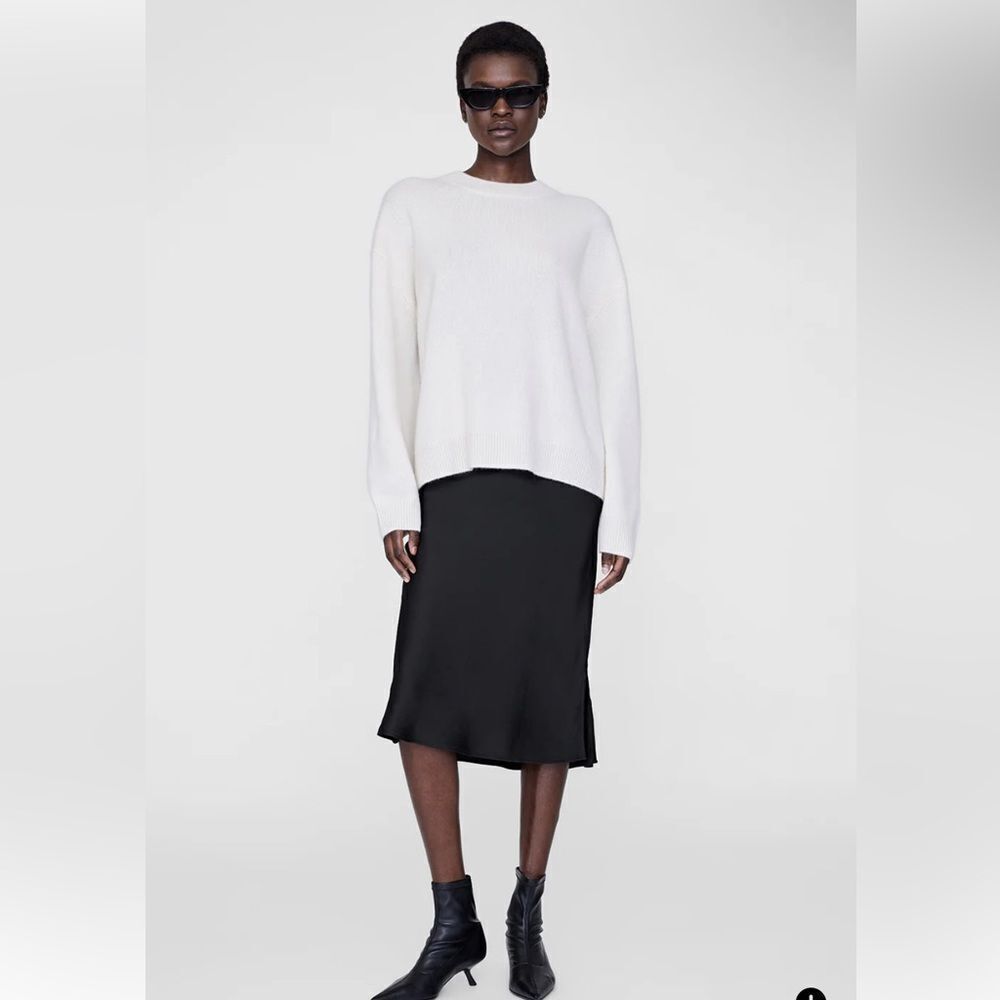 Anine Bing silk bar skirt bias cut midi Revolve XS
